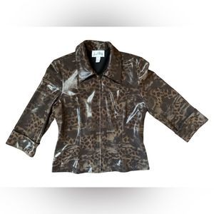 Joseph Ribkoff, Leopard/Cheetah Print Jacket, Size 8, Brown & Black, Used